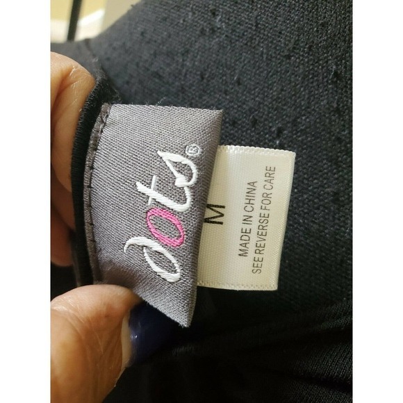 Dot's Maxi Dress Size M Black Tan Gray Chevron - Picture 8 of 11